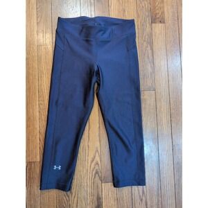 Under Armour Womens HeatGear Compression Capri Leggings Navy Blue Small 1297123